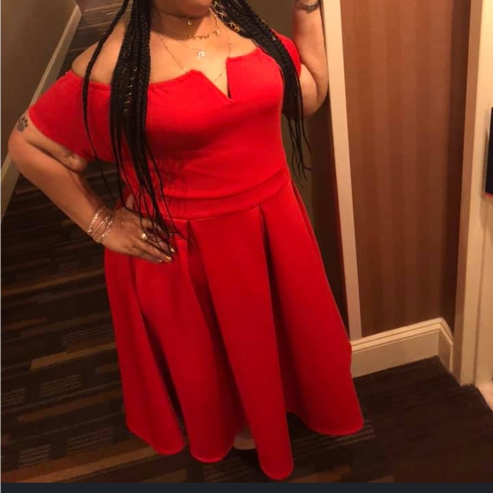 Red long dress